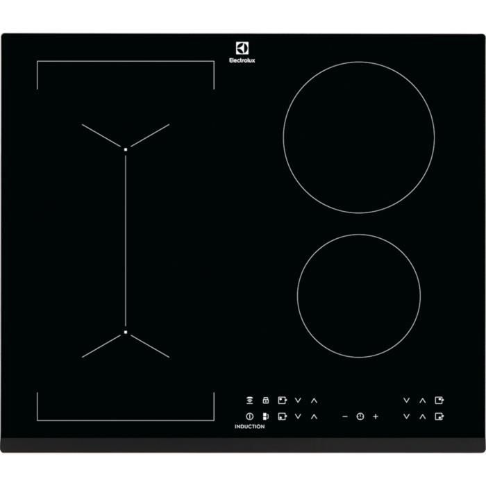 ELECTROLUX LIV6343 Plaque de cuisson - 4 foyers - 7350W - Revêtement verre - Noir
