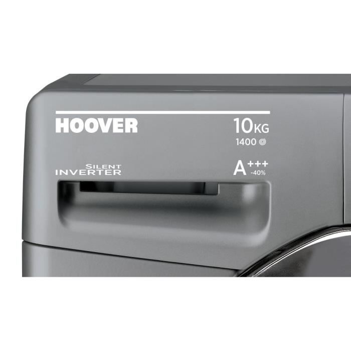 HOOVER DWOA410AHB7R1 - Lave-linge frontal - 10 kg - 1400 tours / min - A+++ - Anthracite