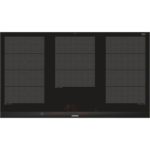 SIEMENS EX975LXC1F Plaque de cuisson induction - 5 zones - 11100 W max - L 91,2 x P 52 cm - Revêtement verre - Noir - Profil inox