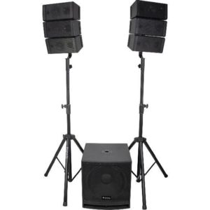 Système de sonorisation 2.1 avec subwoofer 15"/38CM et 2 satellites array 800W noir