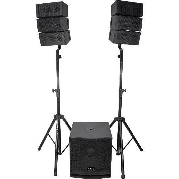 Système de sonorisation 2.1 avec subwoofer 15"/38CM et 2 satellites array 800W noir