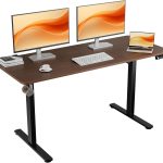 ERGOMAKER Elektrischer Steh-Sitz-Schreibtisch mit Memory-Taste – Höhenverstellbarer Steh-Sitz-Schreibtisch 71–118 cm – 140 x 60 cm Tischplatte aus schwarzem Walnussholz
