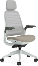 Steelcase Serie 1, ergonomischer Bürostuhl mit LiveBack-Lordosenstütze, 4D-Armlehnen und verstellbarer Kopfstütze, Farbe: Trüffel; Hergestellt in Europa