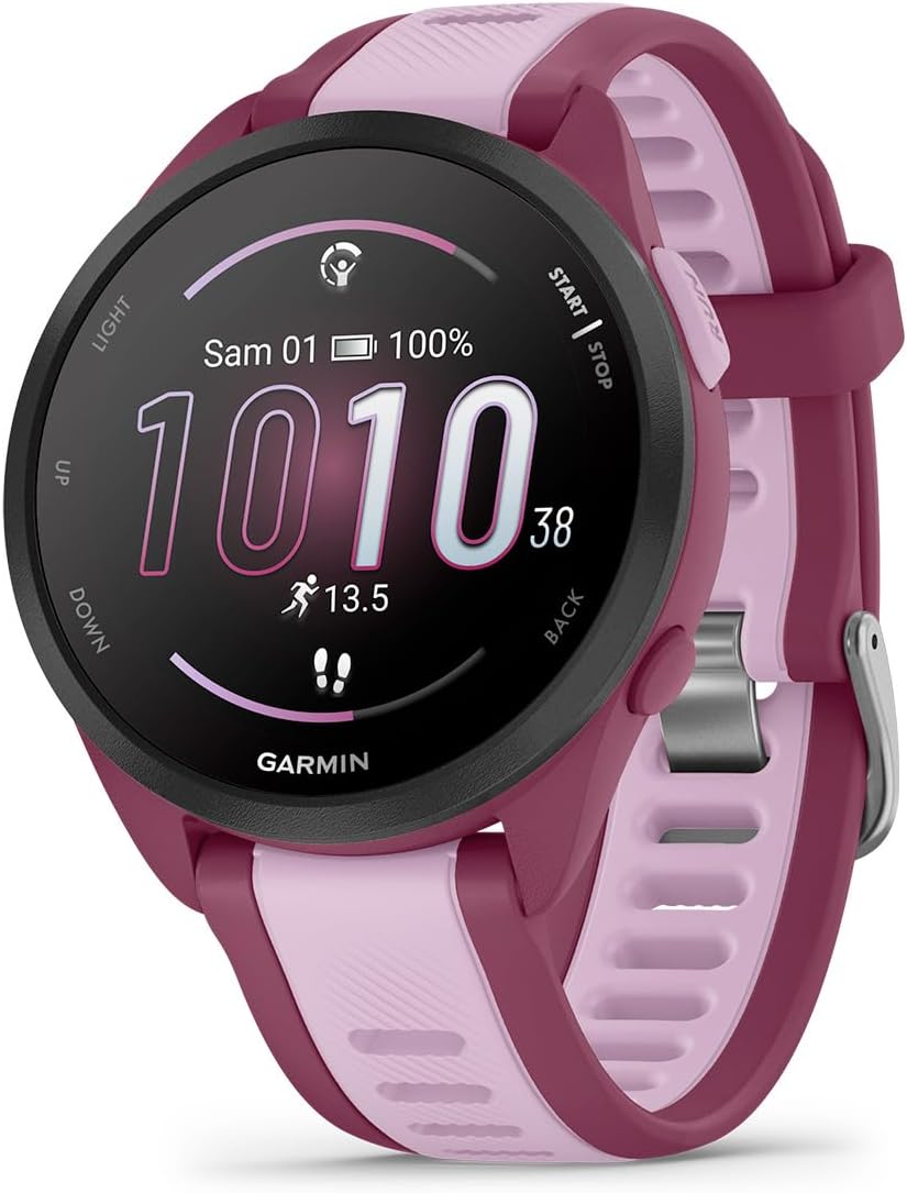 e1 Garmin Forerunner 165, Musik – GPS-Laufuhr mit AMOLED-Display – Pflaume/Lila – 43-mm-Gehäuse – Bild 1