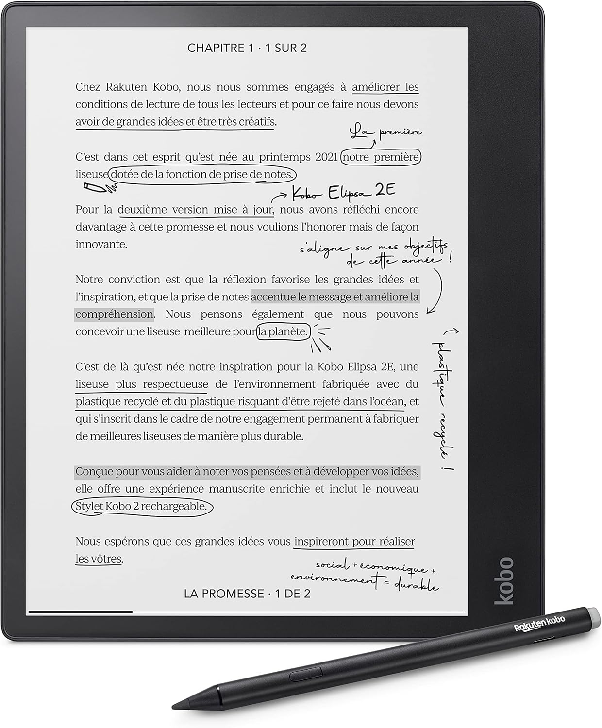 i1 Kobo Elipsa 2E | E-Reader | 10,3" blendfreier Touchscreen mit ComfortLight Pro – Bild 1