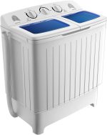Giantex GT24267-PE 20 lbs, 5,5 kg, 8 kg, kompakte Mini-Waschmaschine für Wohnung, Schlafzimmer, tragbare Waschmaschine, blau und weiß – Bild 2