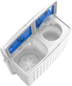 Giantex GT24267-PE 20 lbs, 5,5 kg, 8 kg, kompakte Mini-Waschmaschine für Wohnung, Schlafzimmer, tragbare Waschmaschine, blau und weiß – Bild 3