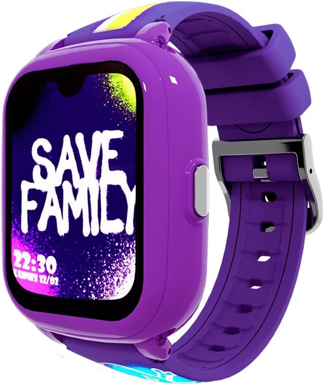 r1 SaveFamily Iconic Plus 2 | Kinder-Smartwatch mit GPS-Tracker, Anrufen, Video, KI, SOS-Taste, WhatsApp, Spotify, Thermometer | Graffiti-Design – Bild 1