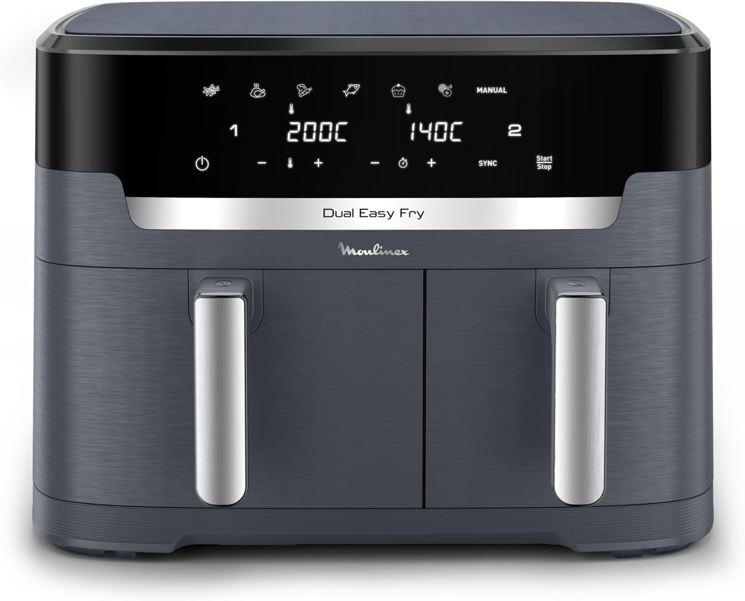 r1 Moulinex Dual Easy Fry XXL, Heißluftfritteuse mit 2 Fächern – Bild 1
