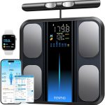 RENPHO Digitale Personenwaage mit 8 Elektroden, BMI-Messung, Körperfettanteilsmessung, Muskelmassenmessung, Körperzusammensetzungsanalyse und MorphoScan-Basis