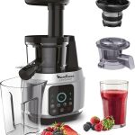 Moulinex Juice & Clean Entsafter für Obst und Gemüse, vitaminangereicherte Säfte, Pressung, 150 W, 42–83 U/min