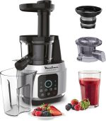 Moulinex Juice & Clean Entsafter für Obst und Gemüse, vitaminangereicherte Säfte, Pressung, 150 W, 42–83 U/min