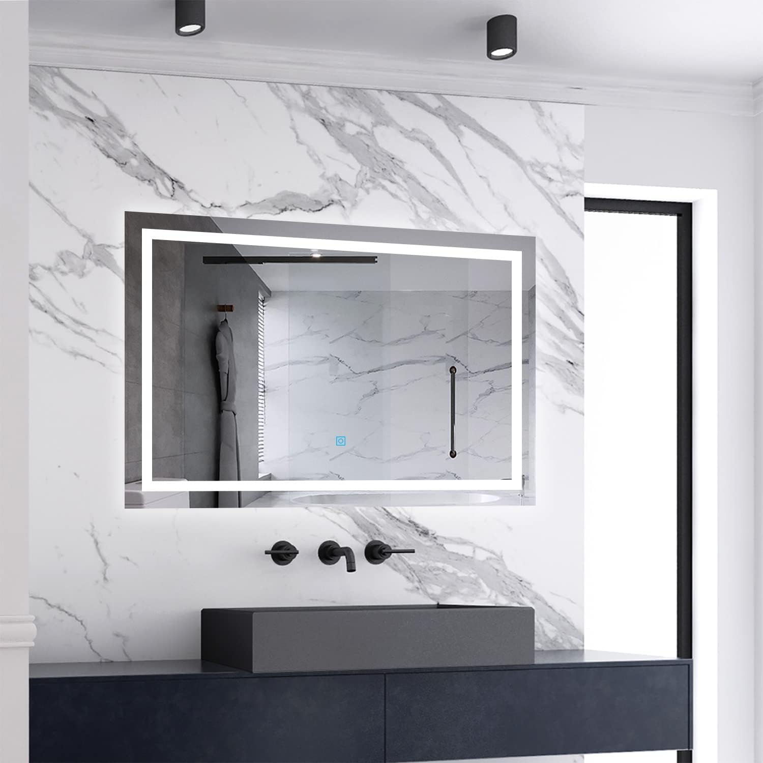 y1 Skybathroom LED-beleuchteter Badezimmerspiegel mit Antibeschlag-Pad – Bild 1