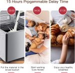 COOCHEER Brotbackautomat 550W mit 25 Backprogrammen, 3 Brotgrößen und 3 Backfarben – Bild 3